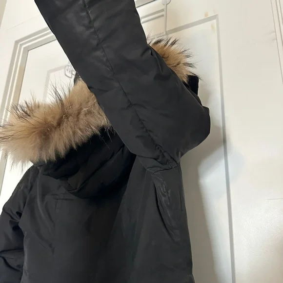 RUDSAK Long Parka Black Puffer Coat with Fur Trim - Picture 7 of 8